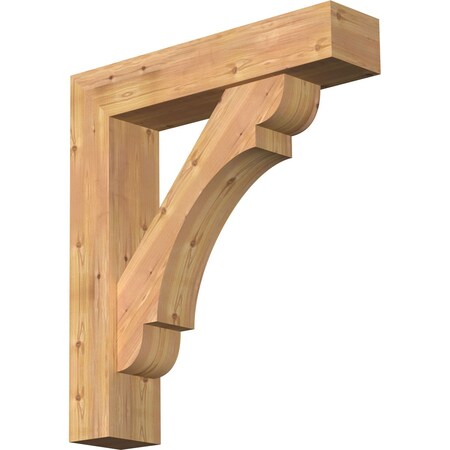 Ekena Millwork Olympic Block Smooth Bracket w/ Offset Brace, Western Red Cedar, 7 1/2"W x 34"D x 38"H BKT0806X34X38OLY05SWR